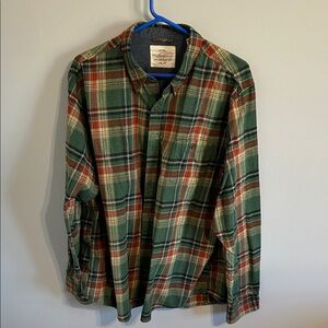 Weatherproof Men's Green and Red Plaid Shirt